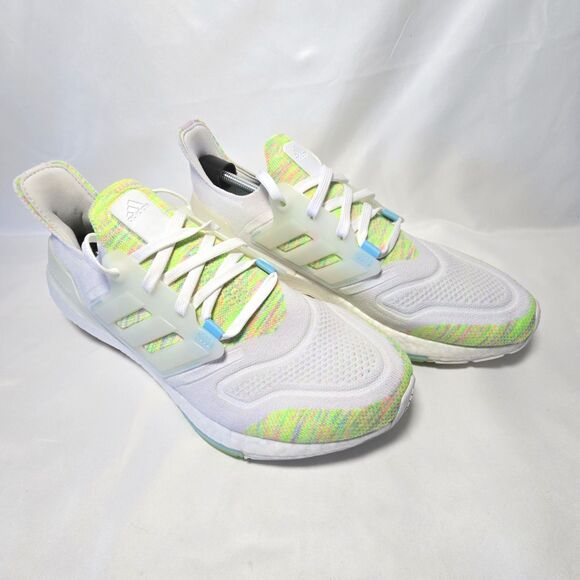 Adidas UltraBoost 22 GX5913 – White Bliss / Solar Green – US Men’s Size 9 - Picture 2 of 14